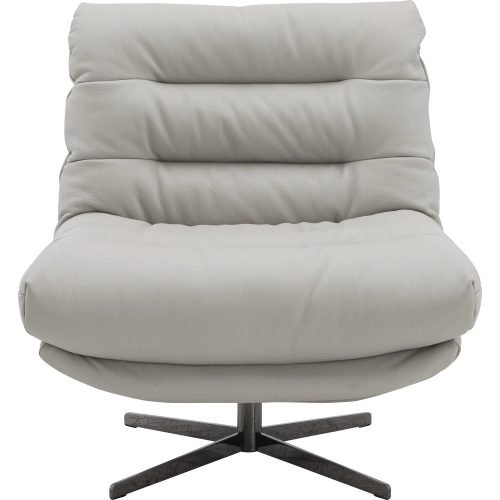 Nest Swivel Accent Chair in Light Grey Fabric & Metal